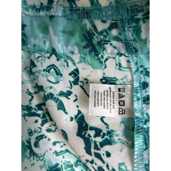 Vintage Linea Dontella Green Blur Floral Robe Lightweight L/XL - Picture 5 of 8